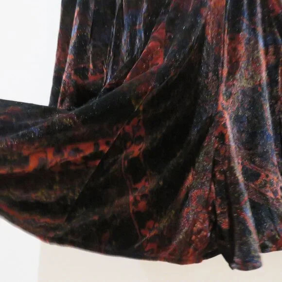 FREE PEOPLE Onyx Red Velvet Cut Out Romper Goth Whimsigoth Morticia Friends Sz 4 - Picture 8 of 13